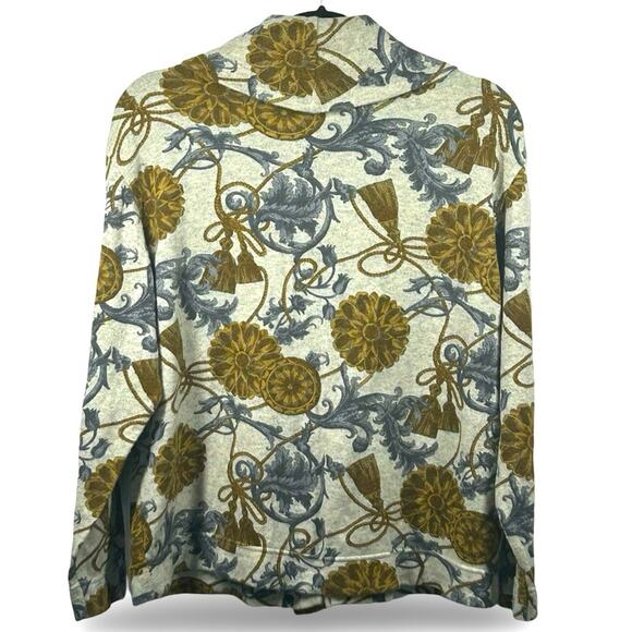 I‎ Blues Vintage Italian Virgin Wool Blend Floral Cardigan Size Small Boho Retro - Picture 2 of 7